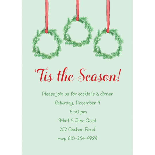 Holiday Wreaths Invitations